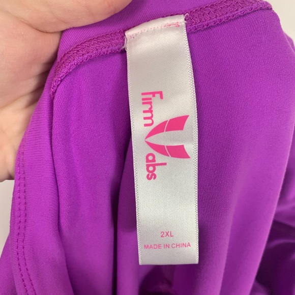 Firm ABS Womens Leggings Size 2Xl Active Workout Comfort Purple Atheisure Bright - Picture 7 of 10
